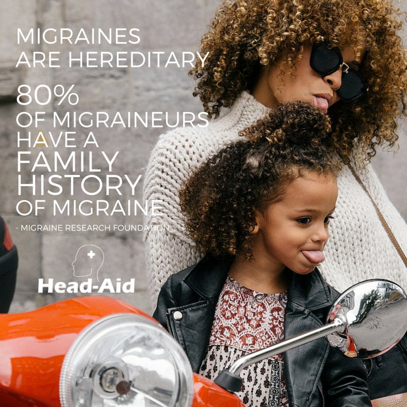 Head_Aid's tweet photo. FACT: 80% of #migraineurs have a #family #history with #migraine #mham #mham2016 #headaid #migraineawareness https://t.co/8Qpwlf6QF0