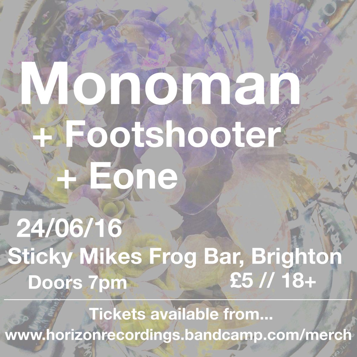 24/06 at <a href="/StickyMikes/">Sticky Mike's</a> we have <a href="/MonomanOfficial/">Monoman</a> x <a href="/TapeMagnetic/">Magnetic Tape</a> x @footshooteruk! Tickets: goo.gl/EJaFL0