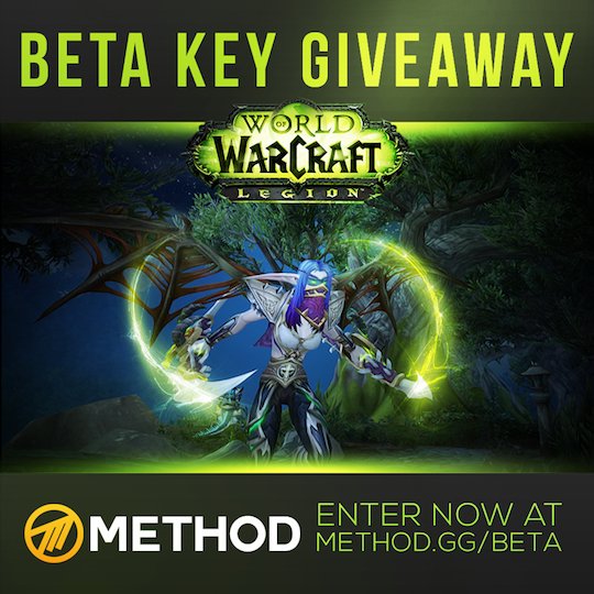 Method's tweet photo. Method @Warcraft Legion Beta Giveaway! Enter daily w/in-game S.E.L.F.I.E. + RT/Follow + more https://t.co/NlHPa95e6h https://t.co/KEXkkSWjEj