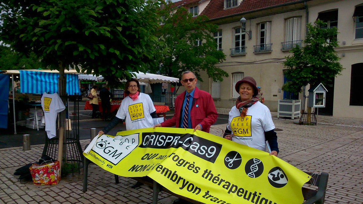 allianceVITA's tweet photo. Aujourd'hui action de rue à Chantilly pour alerter sur les enjeux éthiques du #CRISPR-Cas9 #stopbebeogm https://t.co/xKjONTboIy
