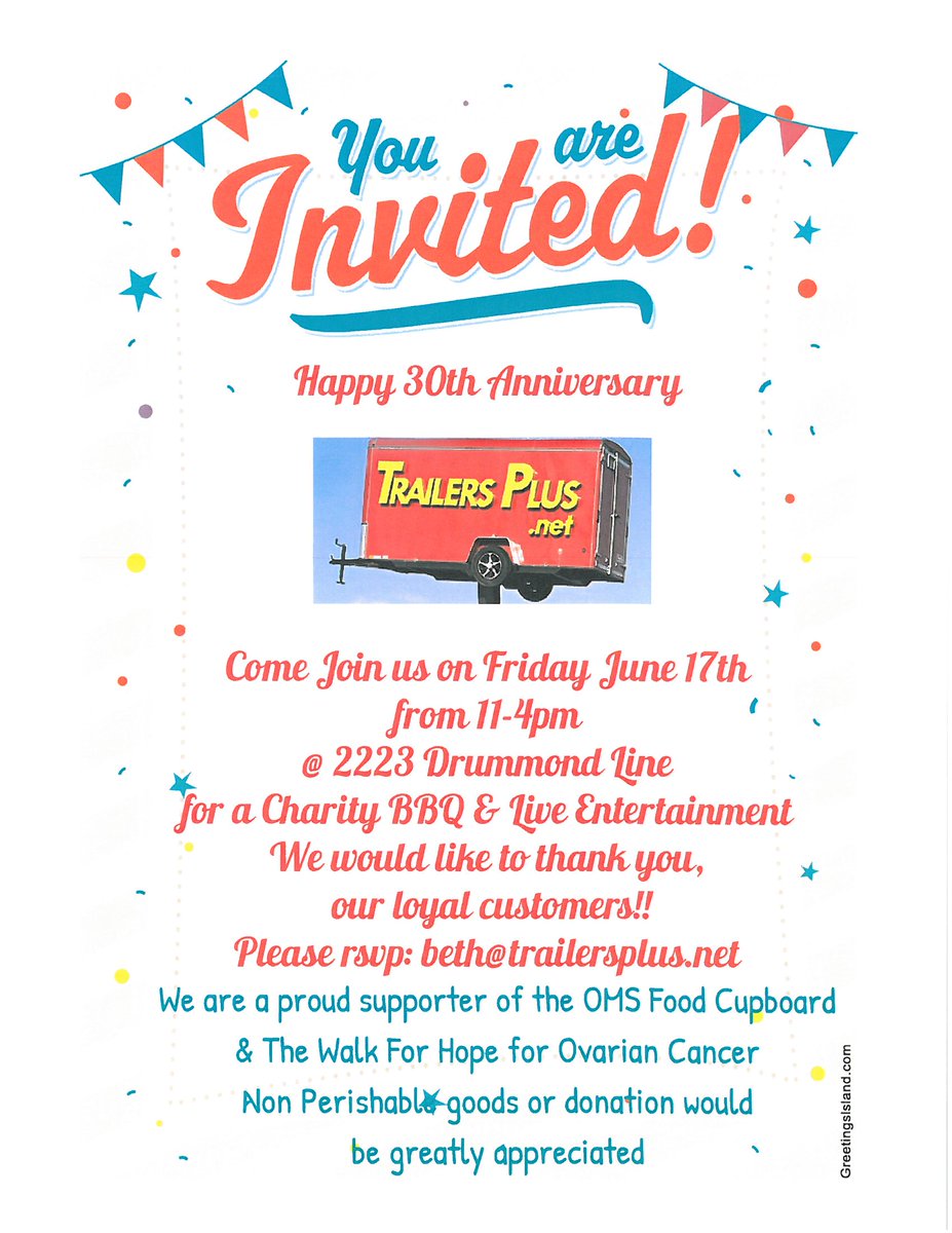 OSMTownship's tweet photo. Congrats on 30 years #TrailersPlus #OSMproud #OSMtownship https://t.co/4pfEmft8Vl