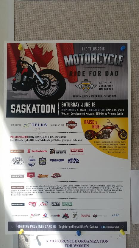 Rec_Supply_Co's tweet photo. Join us this Saturday for the @Telus 2016 #Motorcycle ‘Ride For Dad’ rally which we are a proud sponsor of! #yxe https://t.co/oWxsjhtbBx