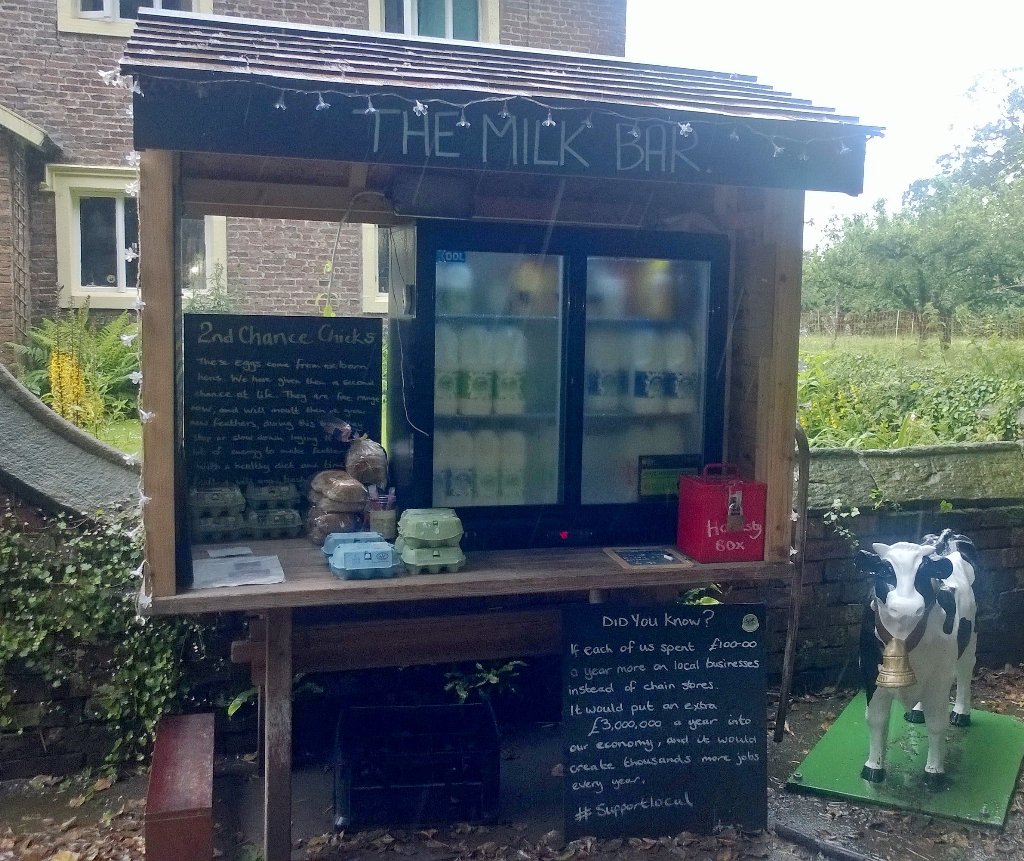 Passed The Milk Bar in St Michael's on Wyre today promoting local produce.