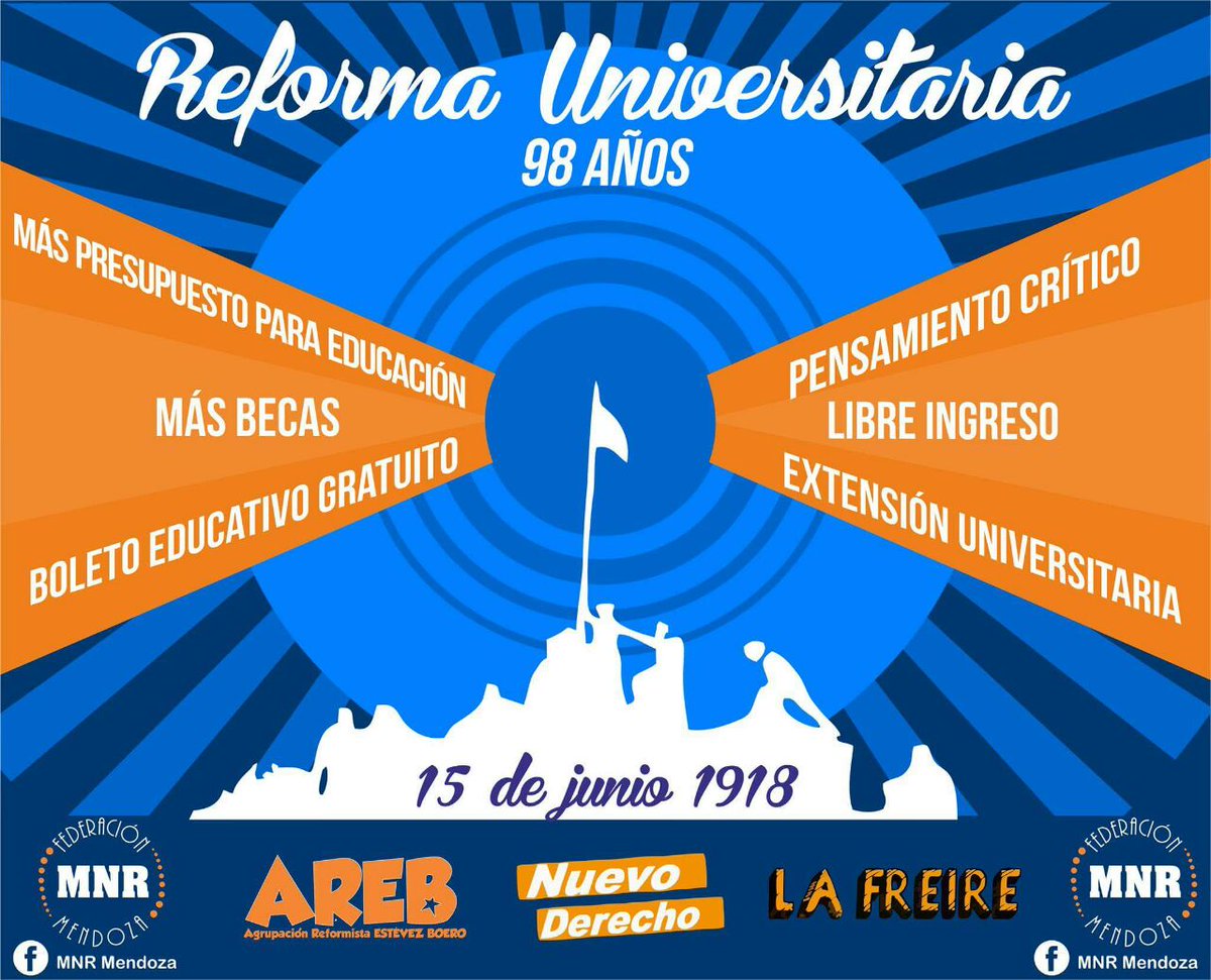 #98Años levantando las banderas 1918, #LxsHerederxsDeLaReforma seguimos firmes en defensa de la Universidad Pública.