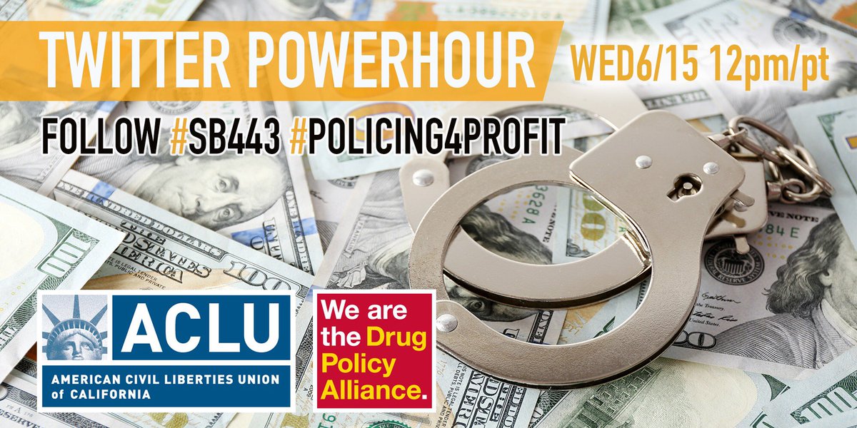 laprogessive's tweet image. End #policing4profit in CA. Join the #TweetChat for #SB443: Wed 6/15 at 12pm/pt