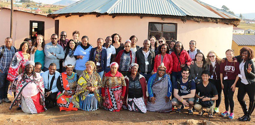 SFU's tweet photo. SFU students engage in co-learning on global health, HIV w/  youth in South Africa. Story: https://t.co/fuUdNGkEeq https://t.co/p8FWRReuAM