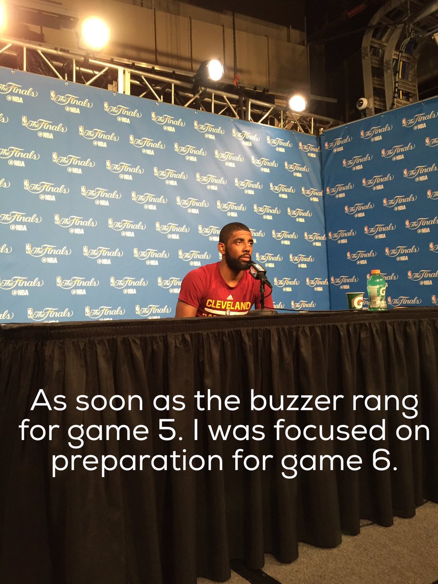 NBA's tweet photo. Kyrie Irving when asked about his big performance in game 5 of the #NBAFinals https://t.co/5vvStdb5TZ