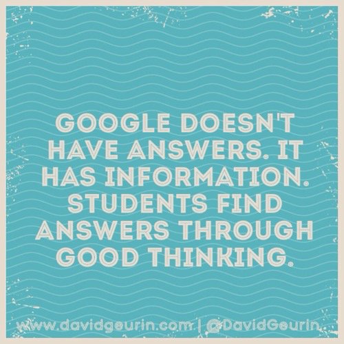 MarzanoResource's tweet photo. RT @DavidGeurin: Inquiry is not searching for an answer. It's thinking in ways that lead to understanding. https://t.co/oTugXHg6vr