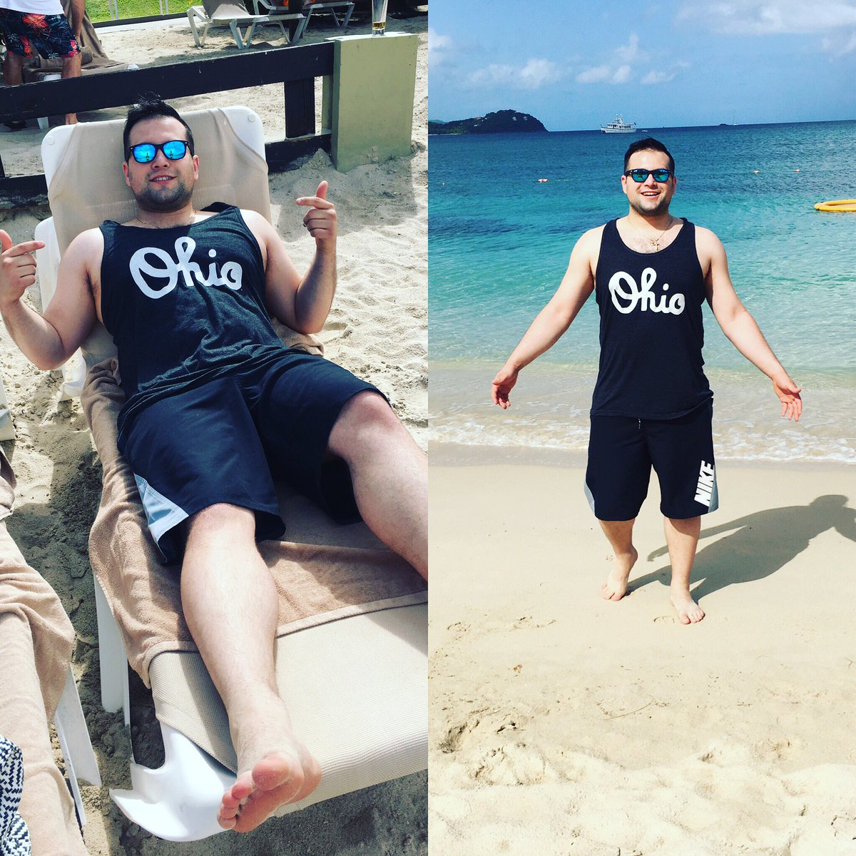 Couldn't leave the CLE without my OHIO @HOMAGE . #sandalsgrandestlucia #honeymoon #homage