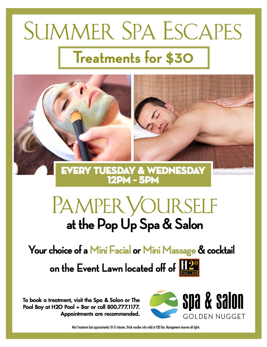goldennuggetac's tweet photo. Recharge this week with a $30 mini-massage or mini-facial at our Pop-Up Spa & Salon on the #EventLawn! https://t.co/WEQWr4Ynda