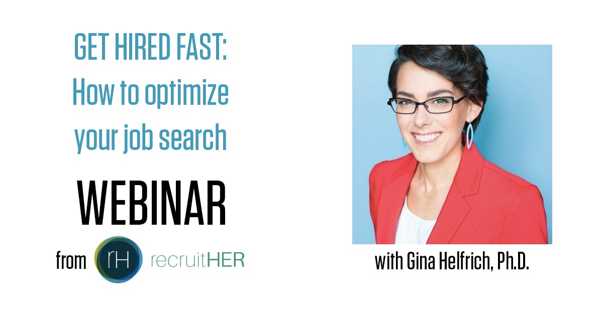 .<a href="/recruitHER/">recruitHER</a> wants to set you up for success! Don't miss tomorrow's webinar: Get Hired Fast-bit.ly/recruitHER