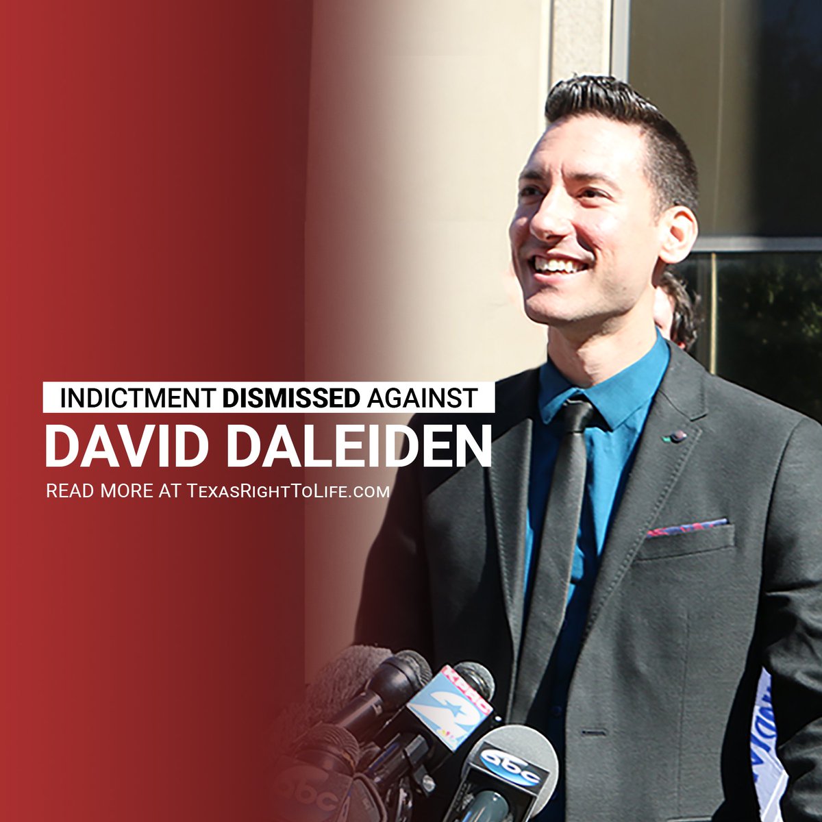 TXRightToLife's tweet photo. Texas justice: Yesterday, a Harris Co. judge dismissed an indictment against @daviddaleiden https://t.co/gcfztzmlen https://t.co/6H4I68yLxo