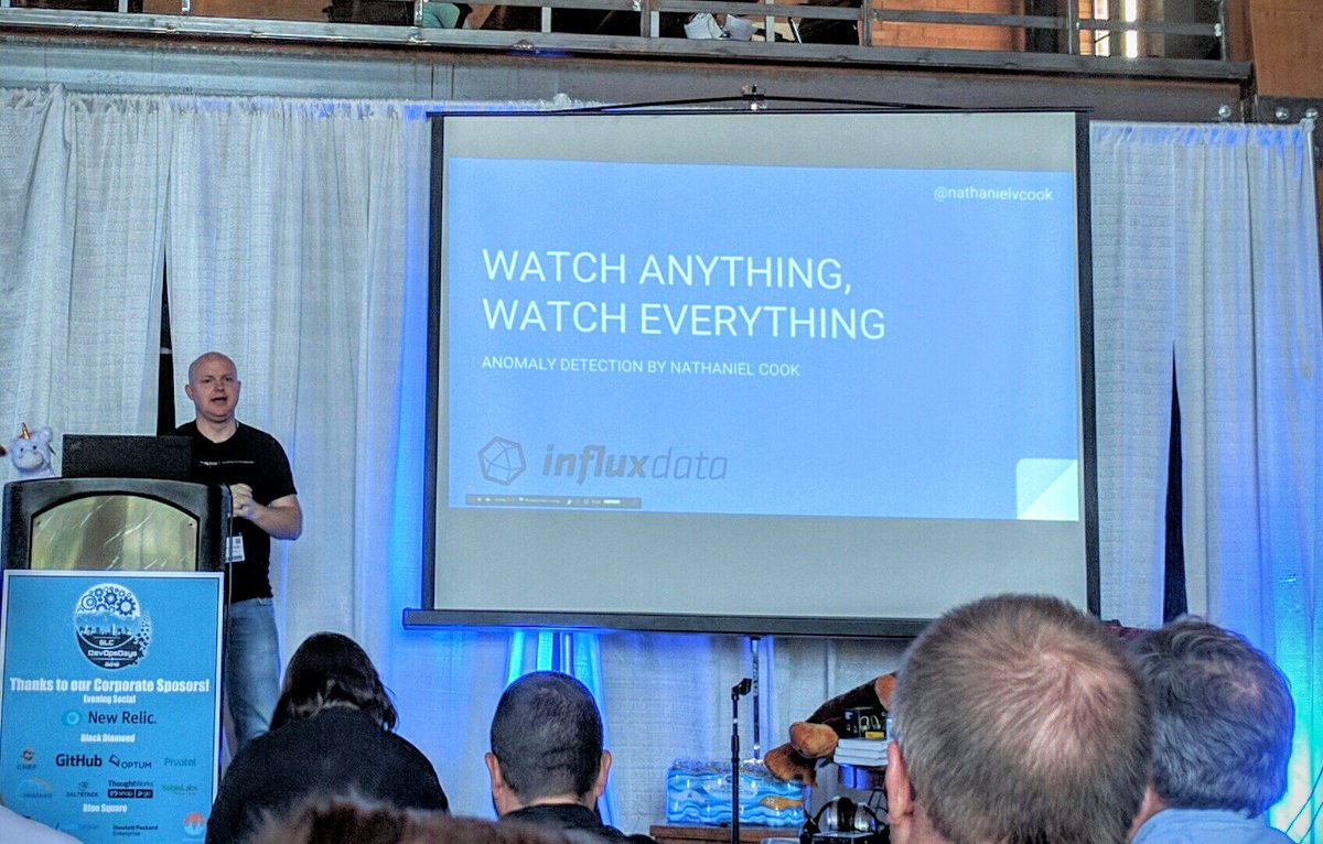 0xWillButton's tweet photo. Watch anything, watch everything @nathanielvcook #devopsdays #devopsdaysslc https://t.co/OR0sAMmktB