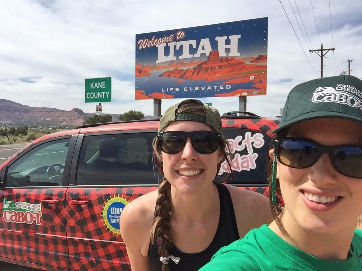 cabotcreamery's tweet photo. The #RAOC2016 team made it to #Utah! Follow their progress as they continue cross-country delivering cheese & smiles https://t.co/XxghWmsvUY