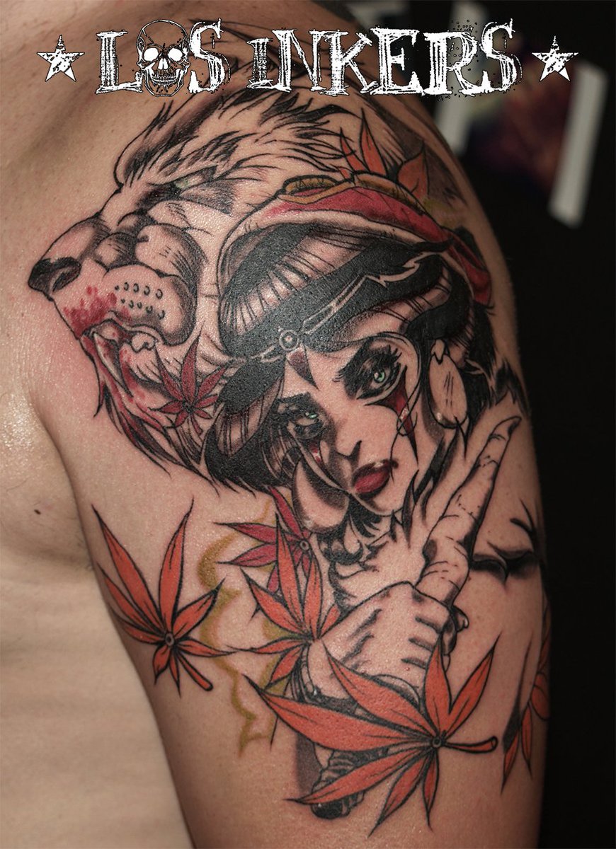LosInkers's tweet photo. Princesa Mononoke diseñada y tatuada por @ElsubiT https://t.co/4bz7jLvhJx