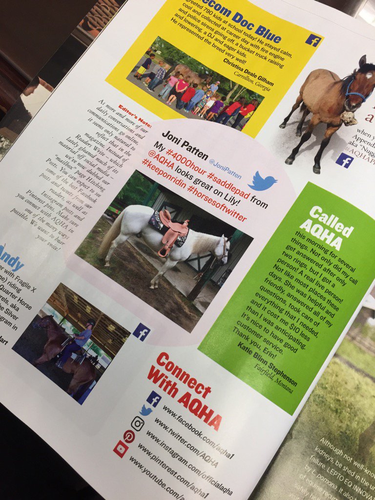 AQHA's tweet photo. Hitching Posts is a brand-new feature of @americashorse mag! Did we capture your social post? https://t.co/ULAEmrQcNf
