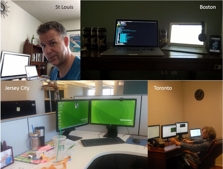 sbuffler's tweet photo. @FISGlobal @johncicinelli @cparece @dmytrovorobey Four cities, one team! #RonBurgundyNewsTeam #HackathonFIS https://t.co/gfAP97wCeQ