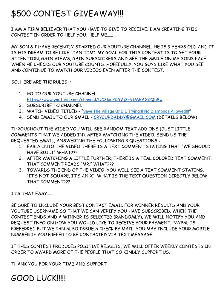 Cry2urDaddy's tweet photo. https://t.co/LVh6vEXlNd                                        $500 GIVEAWAY CONTEST! SEE DETAILS IN PIC... https://t.co/YIvo2AWgkA