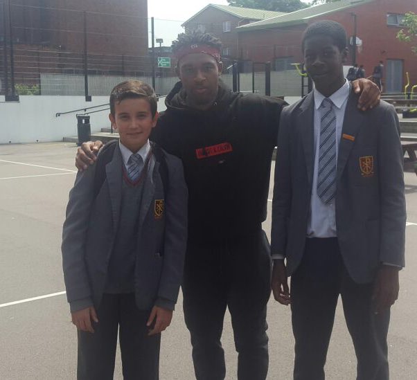 Current U13 striker and one of our academy graduates sharing a picture with <a href="/IbeJordon/">Jordon Ibe</a> after a recent visit to SH