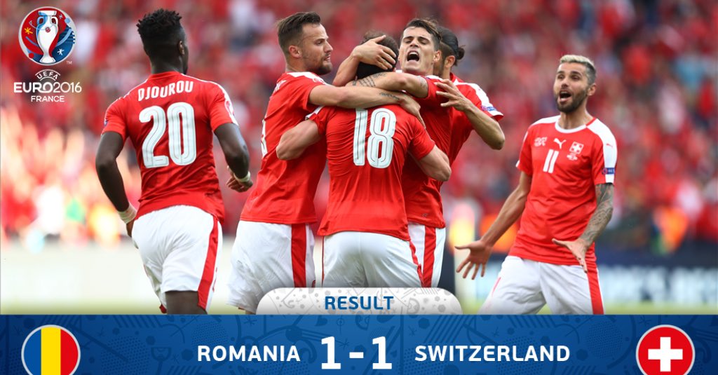 Central_Bayern's tweet photo. FULL TIME: Romania 1-1 Switzerland #ROMvSUI https://t.co/Boi7lTNuXi
