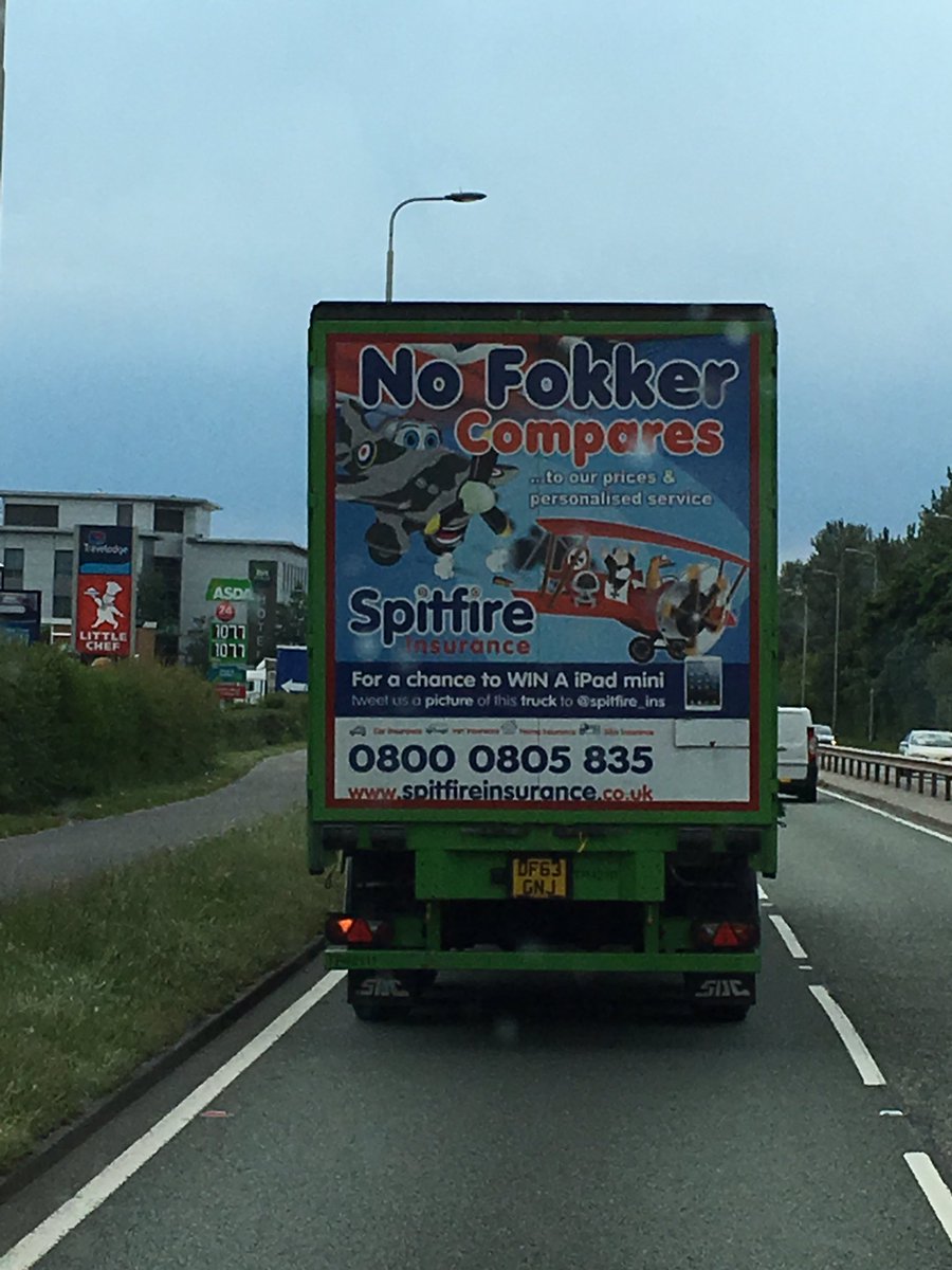 gregwigan's tweet photo. @Spitfire_Ins great advertising spotted today on east lancs #goodadvertising #winipadmini #nofokkercompares https://t.co/40YsR5rpwl
