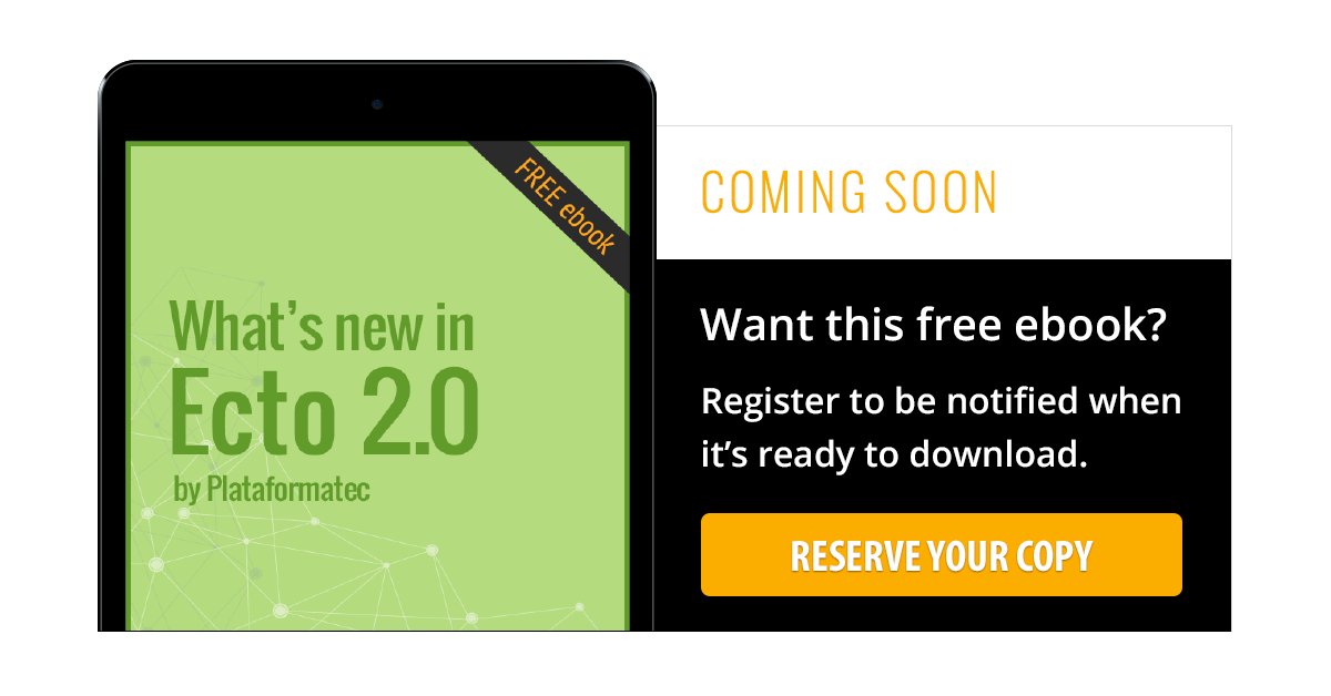 plataformatec's tweet image. #myelixirstatus
What's new in Ecto 2.0 -- this free ebook is coming \o/
Click here |> pages.plataformatec.com.br/ebook-whats-ne…