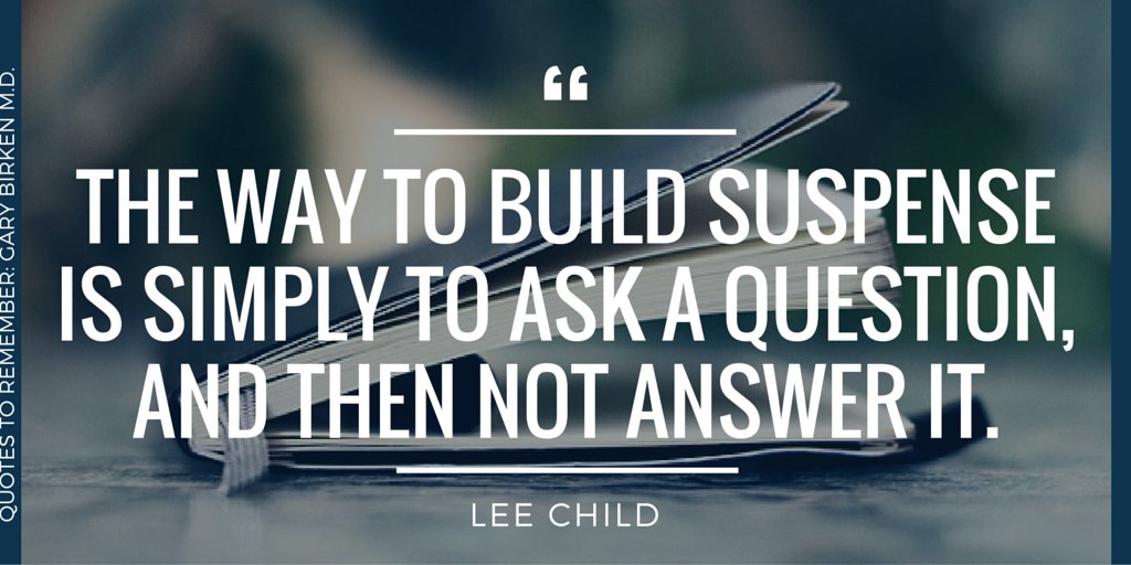 It's that simple! <a href="/LeeChildReacher/">Jack Reacher Books</a> #WritersLife #AmWriting #Writing #WritingTips #WriteTip #WriteMotivation