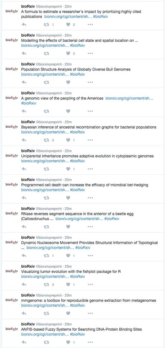dgmacarthur's tweet photo. @biorxivpreprint, I love you, but it's time for me and your Twitter feed to part ways. #victimofsuccess https://t.co/pdSJdZj9oX