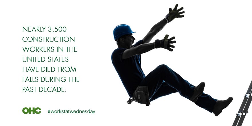 OccupationalHC's tweet image. Falls are the #1 killer in construction #workstat #safe4life