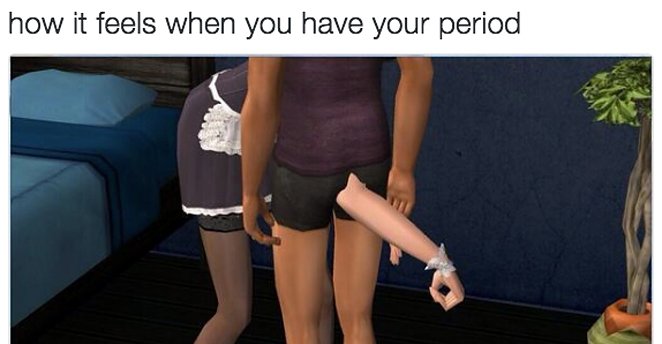 BuzzFeed's tweet photo. 31 jokes that will make sense to anyone who’s ever had a period https://t.co/WOubXpZ4fD https://t.co/GlAuPXpajC