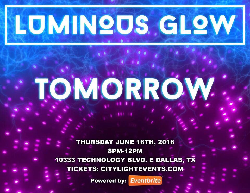 BuschAriana's tweet photo. WHOS JOINING?!?! #citylightevents #rave #LuminousGlow #Dallas #dallastx #dtx #thejoint #bass https://t.co/T3Uh3yiQQY