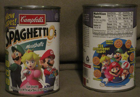 I can't believe that Nintendo recycled the art from a Spaghetti-O's can