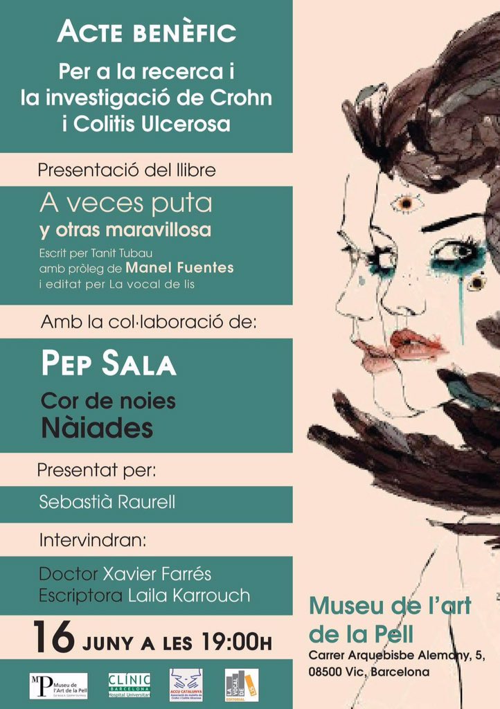 tanit_tb's tweet photo. Demà al @museuartpellvic amb #PepSala @cornaiades #LailaKarrouch (1€ de cada llibre pel @hospitalclinic ) US ESPERO https://t.co/SpRBhvgYA5