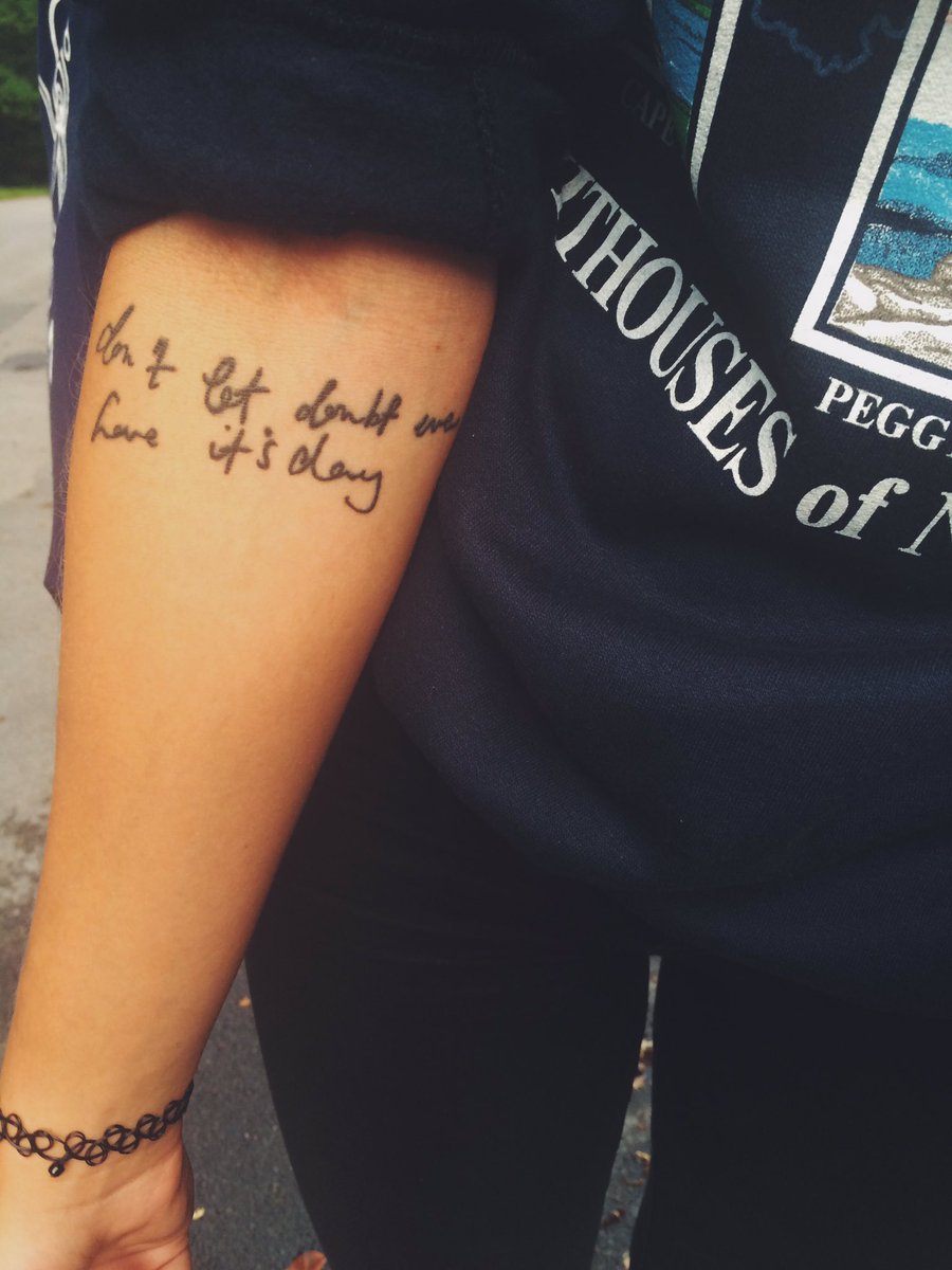 as the doubter i am this tattoo means everything to me. thank you for inspiring me and lots of others. lub u 4eva x
