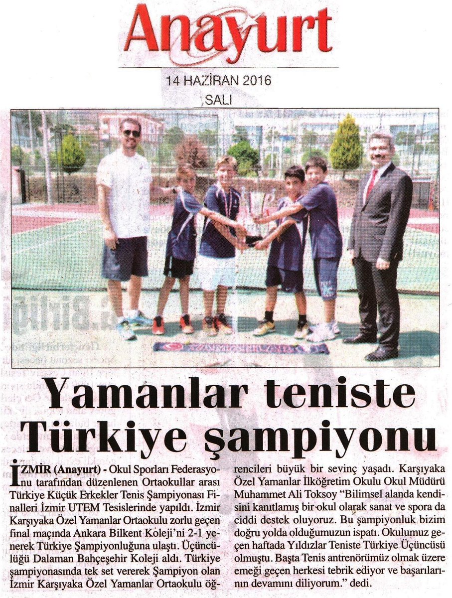 YamanlarEgitimK's tweet photo. YAMANLAR TENİS’TE TÜRKİYE ŞAMPİYONU 

Basın Yansımaları

Anayurt
Telgraf
İlkses https://t.co/JJ4S8GUaE5
