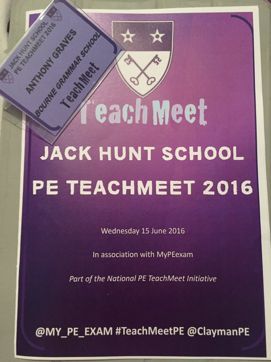 Thank you @VickieBracken and @JHPEDept for a great #TeachMeetPE @TeachMeetPE Lots of great ideas discussed.