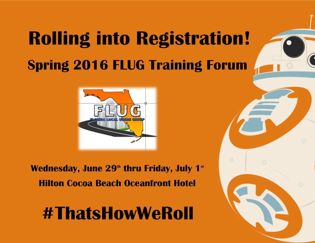 flugsite's tweet photo. Register for FLUG today! #spring2016flugtrainingforum https://t.co/G7aIvnrz7P