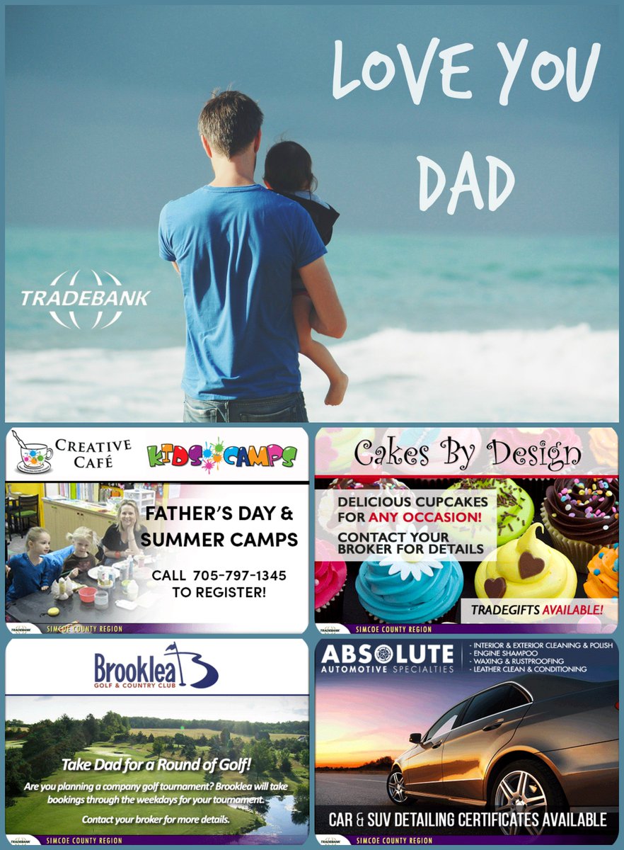 Spoil dad when you #ThinkTradeFirst with <a href="/creativecafeart/">Creative Cafe</a>, <a href="/CakesByDesignB/">Cakes ByDesign</a>, <a href="/BrookleaGolf/">Brooklea Golf Club</a>, &amp; more!