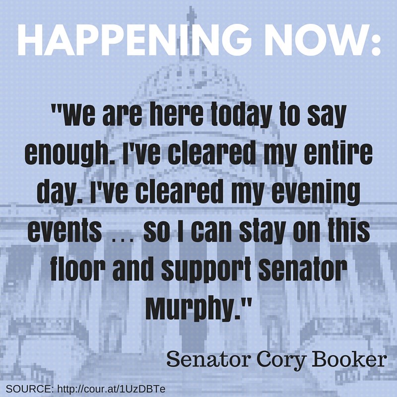 MoveOn's tweet photo. Thank you, @CoryBooker. #Enough #filibuster https://t.co/aqh1btmP4g