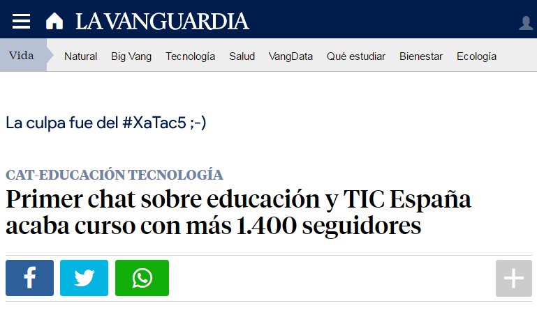 JordiJubany's tweet photo. 1r chat sobre educación y TIC acaba curso con más 1.400 seguidores #Xatac5 Felicitadades!!!! https://t.co/9QWAJW8dwN https://t.co/jHrE7xjQVW