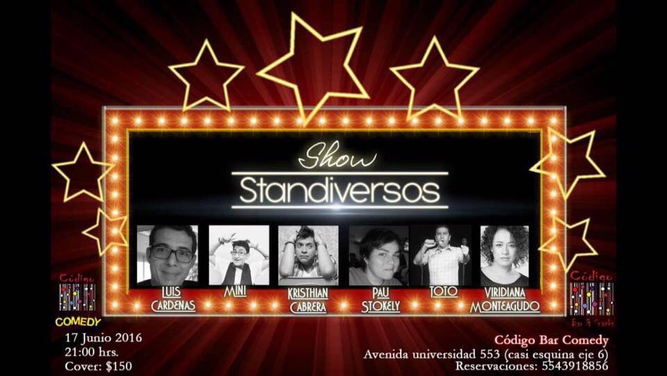 SoyKrisCabrera's tweet photo. Viernes 17 Jun en #CodigoBar los #STANDiversos los esperamos!!! #NoFalten RT https://t.co/7cLjIg69J9