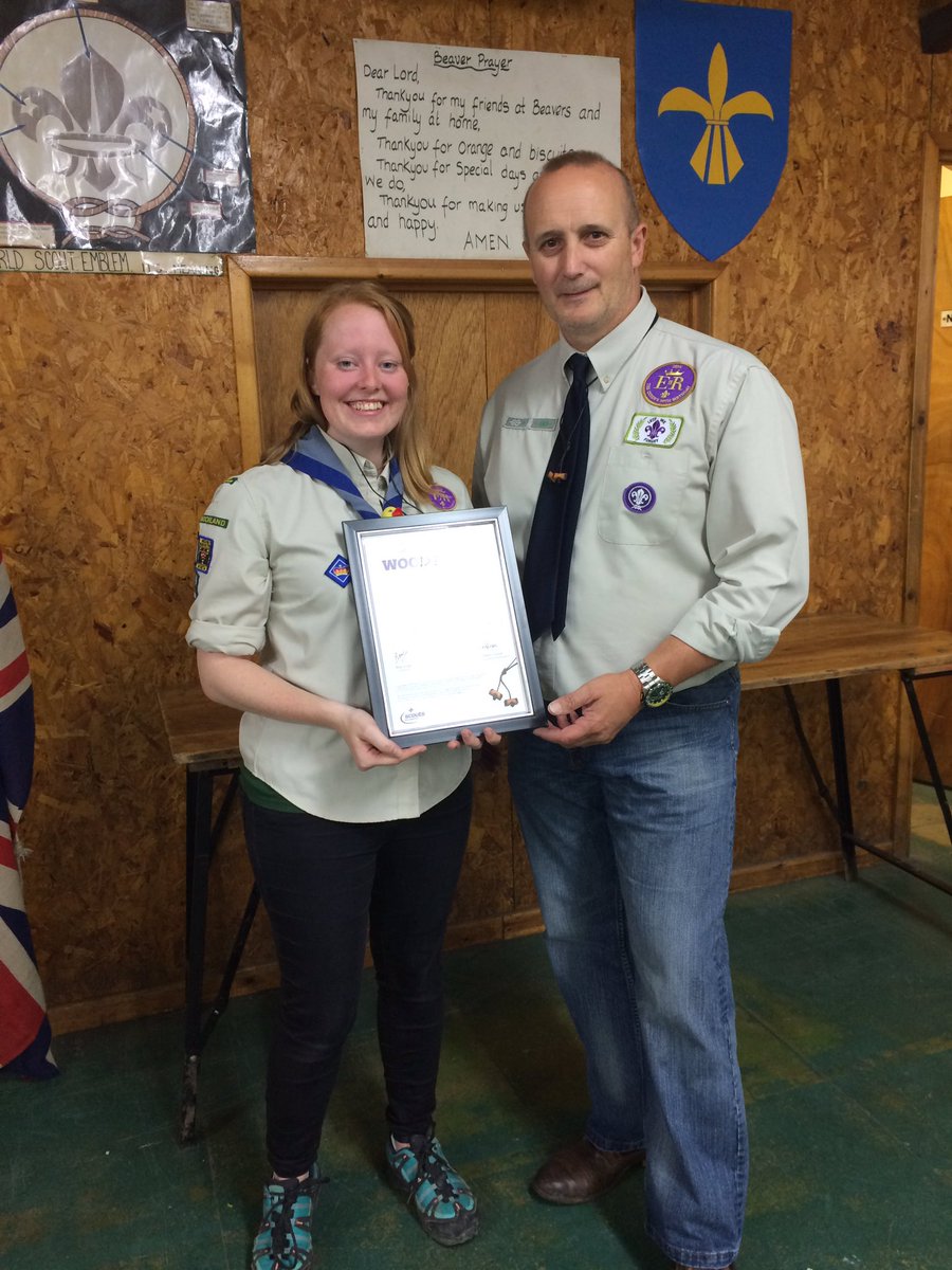 Huge congratulations to Debbie, 1 of our Cub leaders, who received her Wood Beads tonight. Well done Kaa