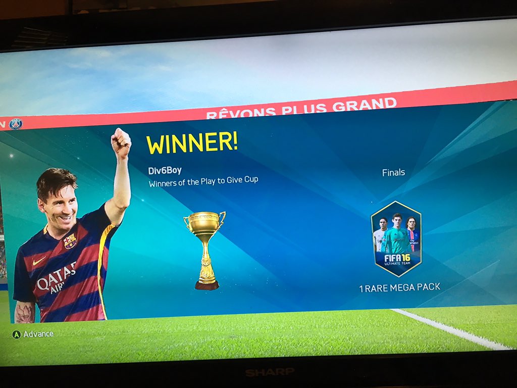 Madden_LV's tweet photo. @AskEASupport i didnt receive my rare mega pack when i won a tournament, the "play to give cup". https://t.co/UHhRWobq0G