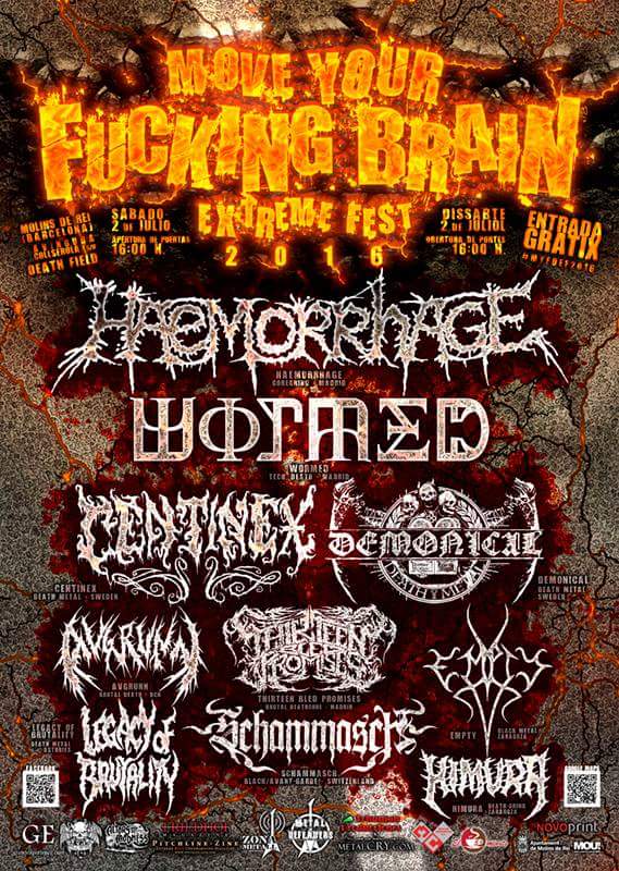 Changes in #myfbef2016! @himuragrind in, <a href="/osserpband/">Ó)))sserp</a> out (health issues. Get better guys!). Love Zaragozan death. ;)