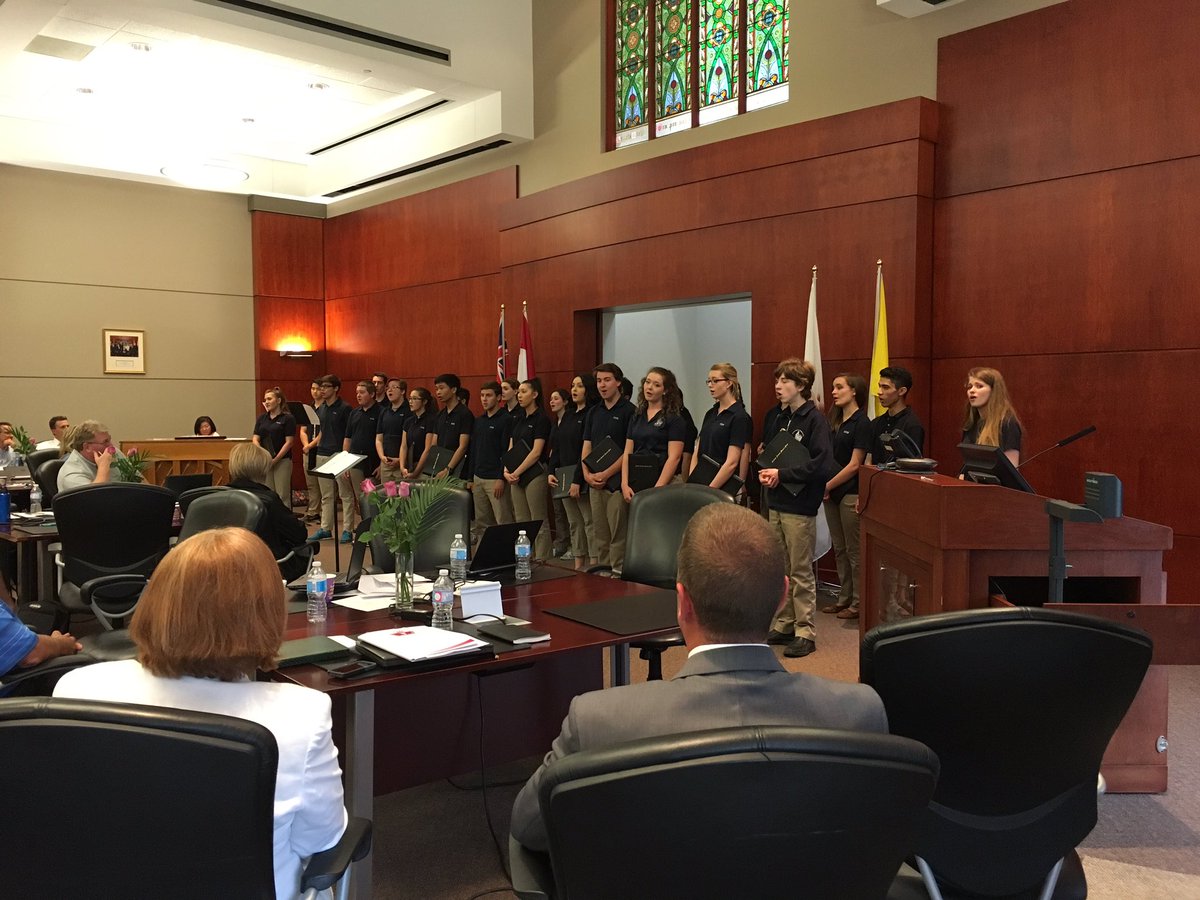 Staudt1's tweet photo. Catholic Central Choir performs on the occasion of Superintendent Sharon Wright-Evans retirement from LDCSB. https://t.co/20Dd6T88ve