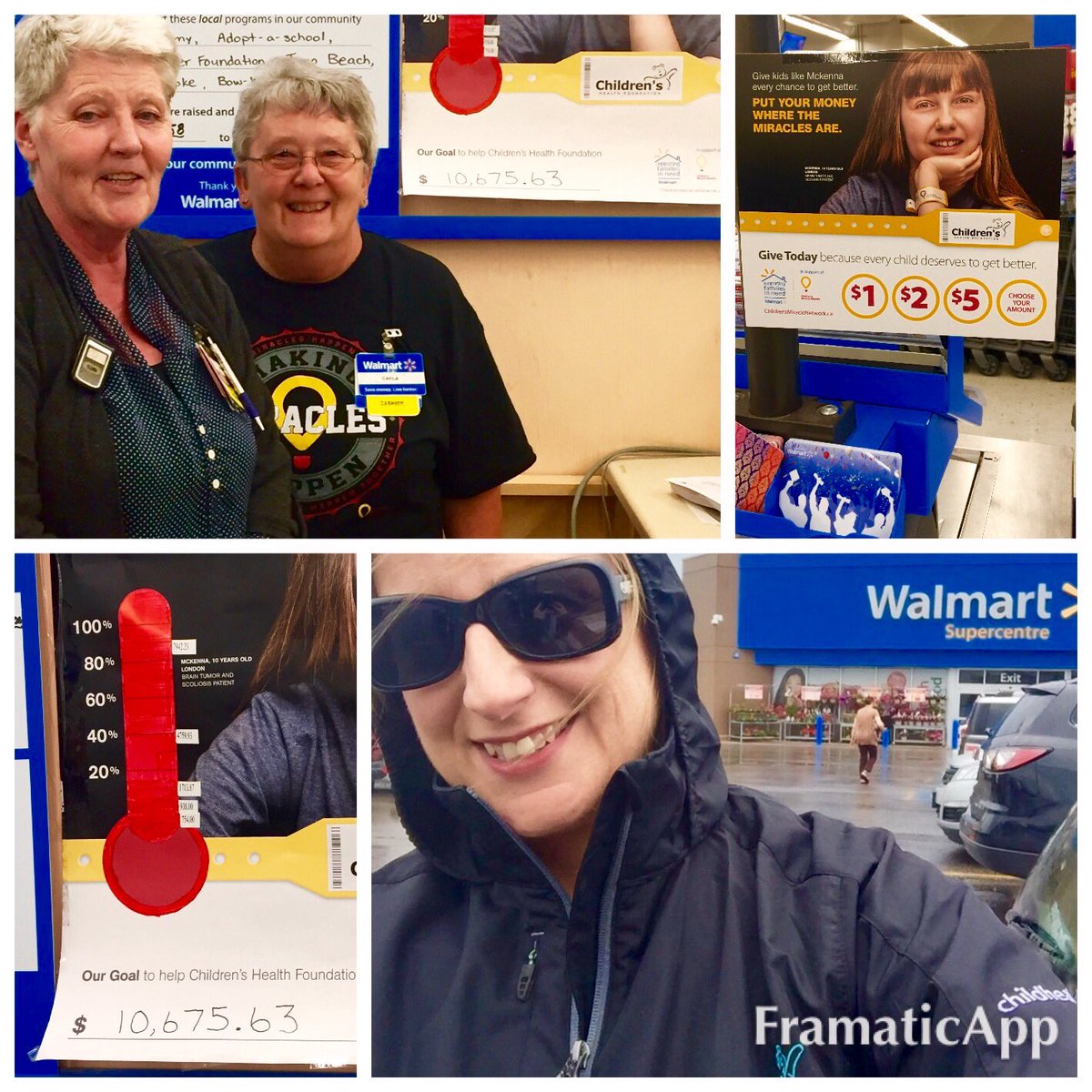 CHFjen's tweet photo. Even rain can't dampen @WalmartCanada #Goderich spirits for surpassing goal! 103% &amp; growing:@CHFHope &amp; @CMNCanada https://t.co/iZeU070NCk