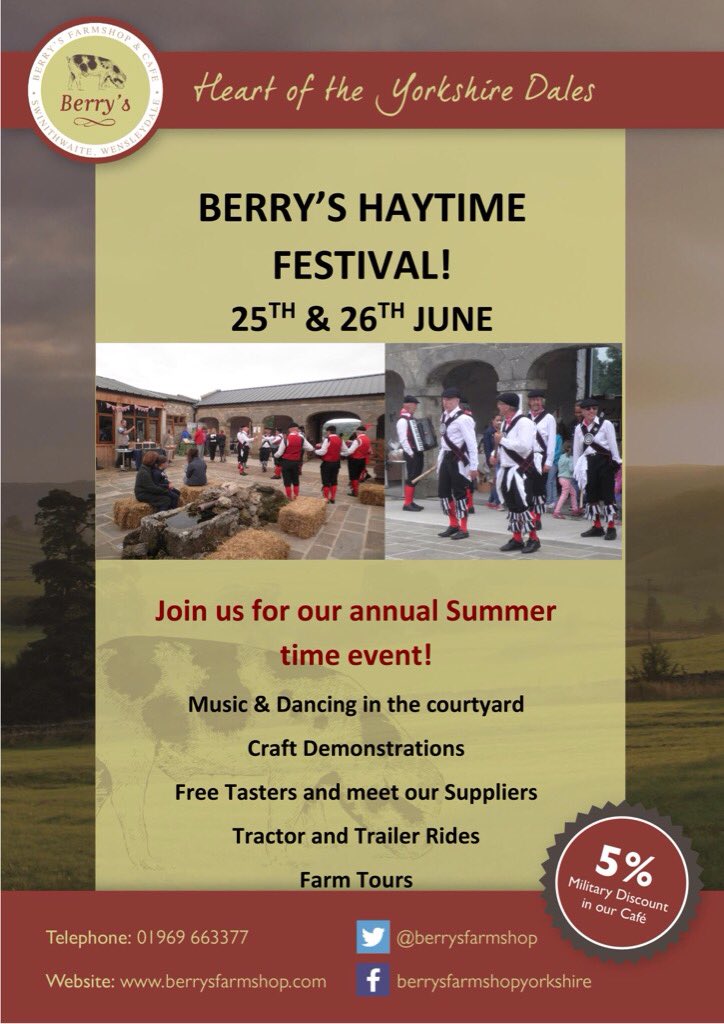 wensleydale_exp's tweet image. Our Haytime Festival is getting close don't miss this great event with dancing, song and lots more rural festivities