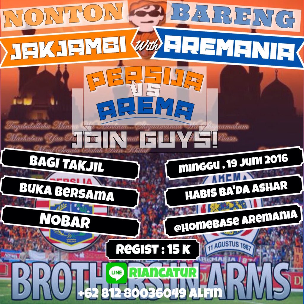 Ramadhan bersama jakjambi &amp; aremania jambi . Join guys!!!
<a href="/JakOnline/">JakOnline</a> #NobarPersija
