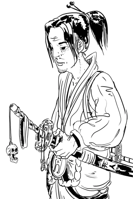 Doodled a samurai. 