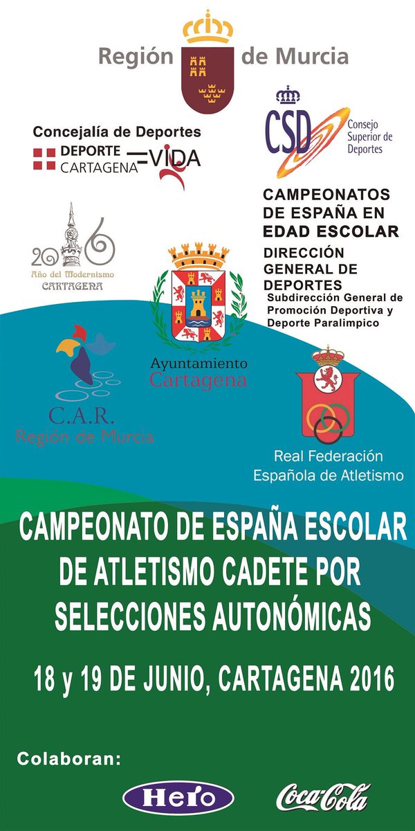 ufdrmurcia's tweet photo. @CTCartagena acoge el Cpto Esp Escolar @atletismoRFEA del @deportegob organizado @DeportesMurcia equipo @Famu Suerte https://t.co/MeER1FbaG1